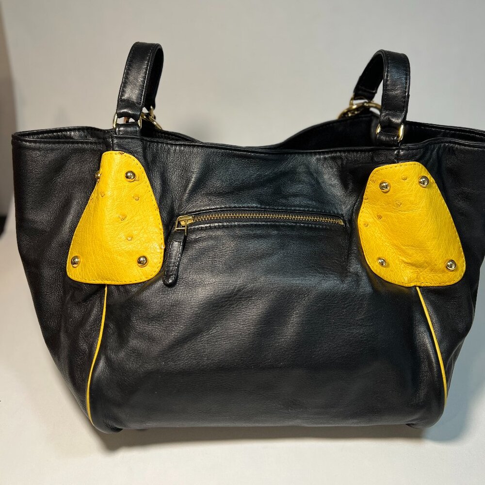 Black leather purse - Bolingo By Susan Todd Bag Yellow and Black 👜